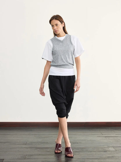 V-Neck Knit Vest For Layering Or Solo Wear