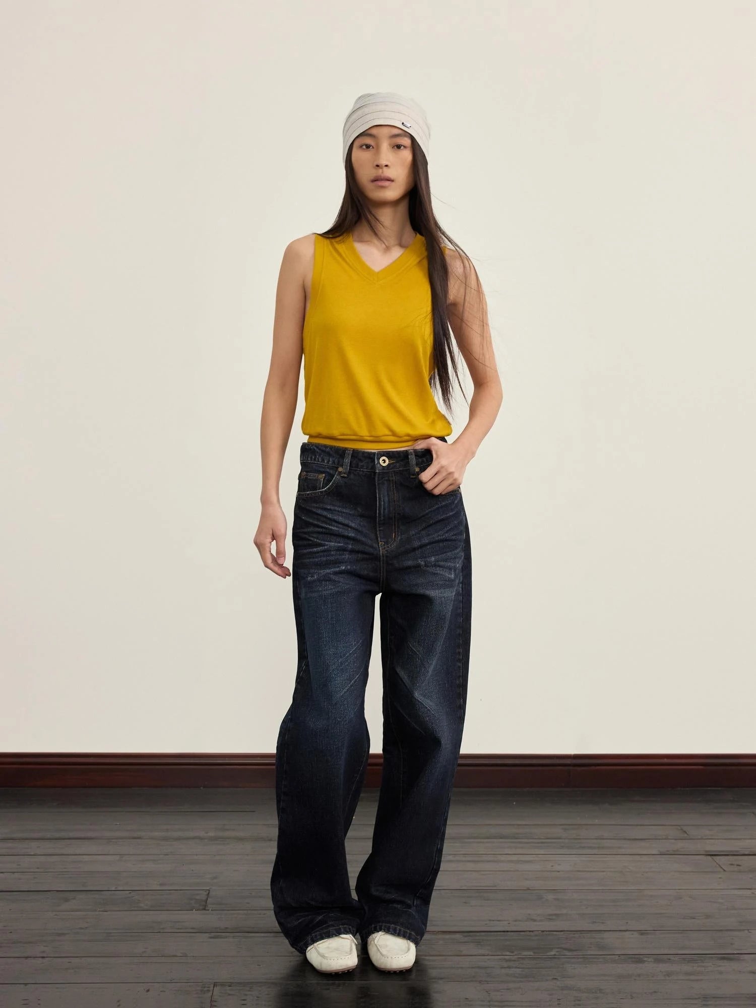 V-Neck Knit Vest For Layering Or Solo Wear