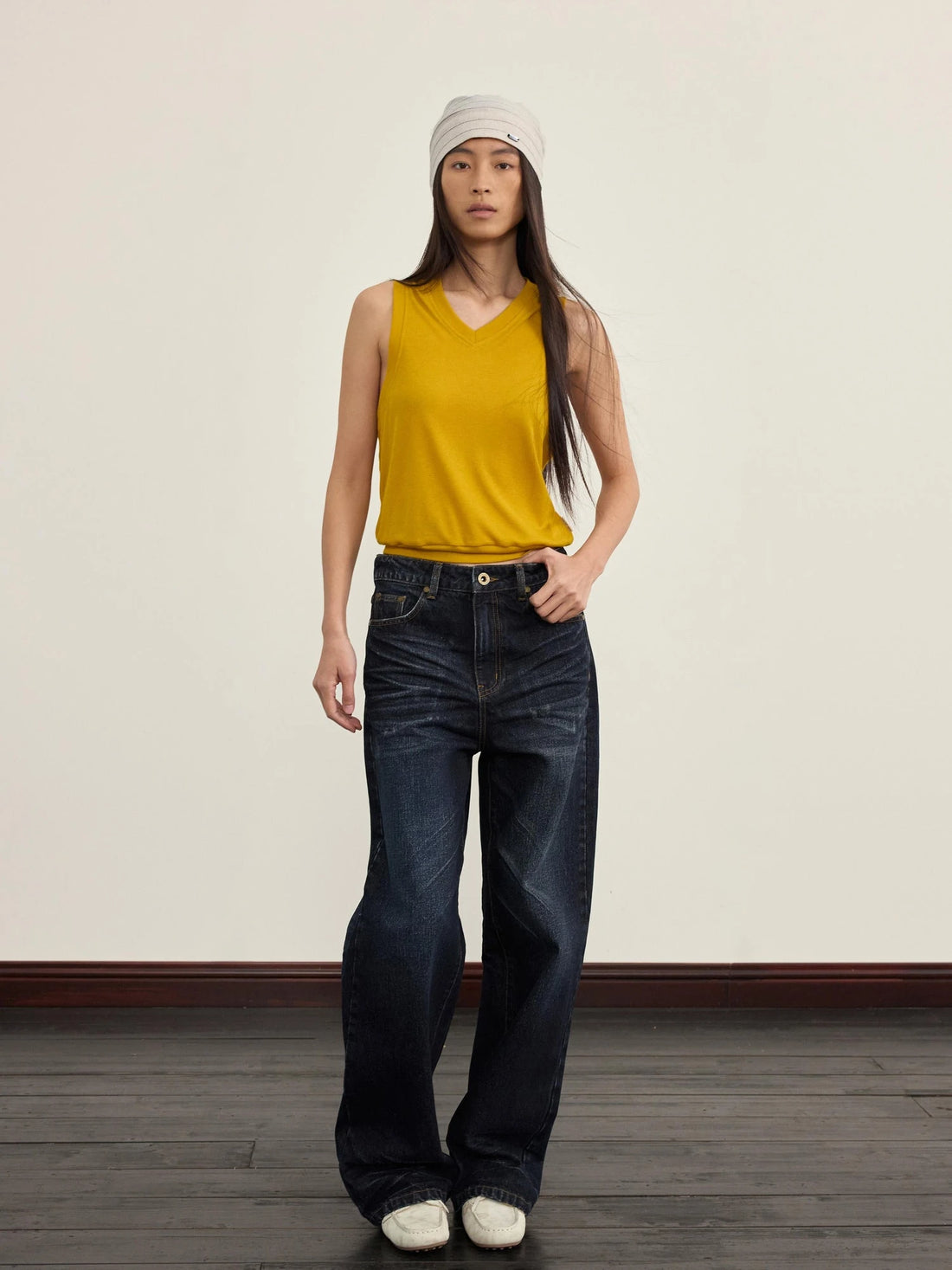 V-Neck Knit Vest For Layering Or Solo Wear
