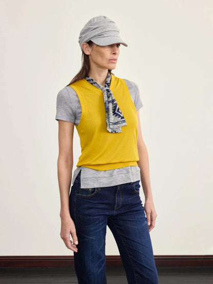 V-Neck Knit Vest For Layering Or Solo Wear