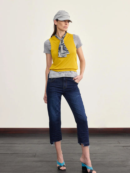 V-Neck Knit Vest For Layering Or Solo Wear