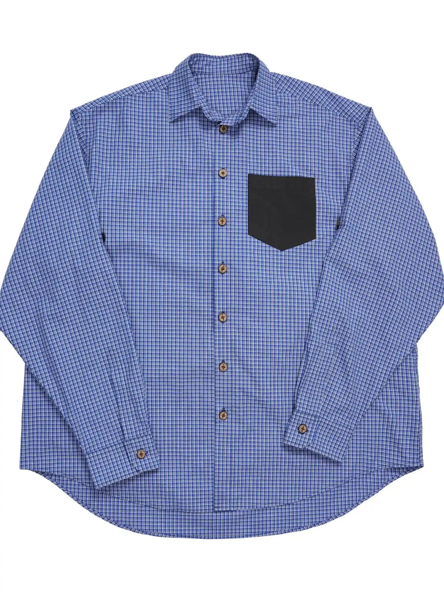 Vintage Blue Plaid Oversized Unisex Shirt