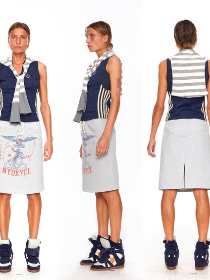 NyDkyel Vintage British Badge Knight Print Drawstring H Line Women&