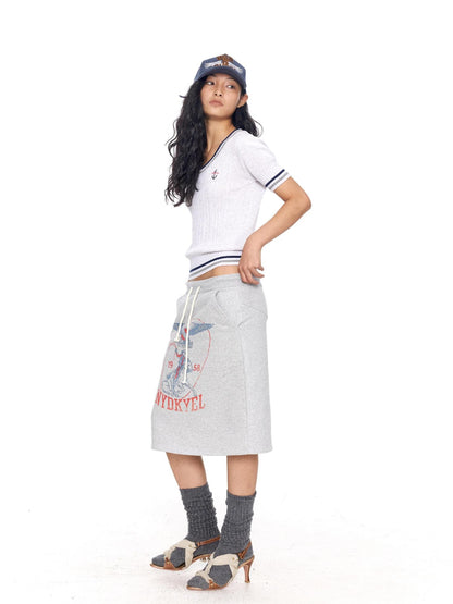 NyDkyel Vintage British Badge Knight Print Drawstring H Line Women&