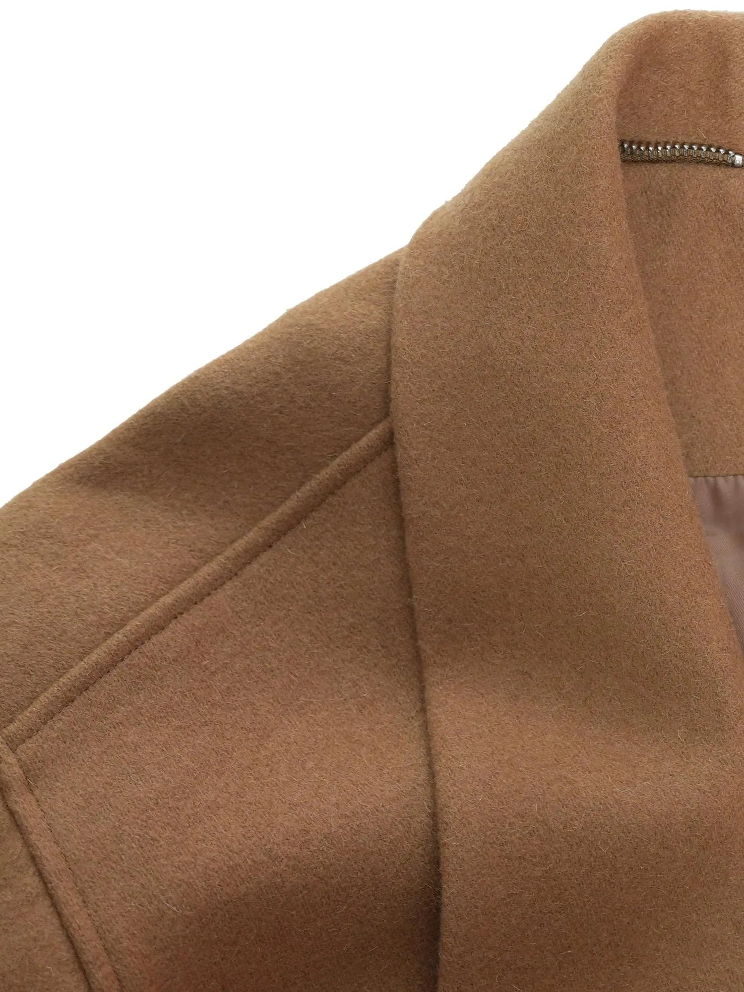 Vintage Brown Wool Blend Felted Notch Lapel Jacket