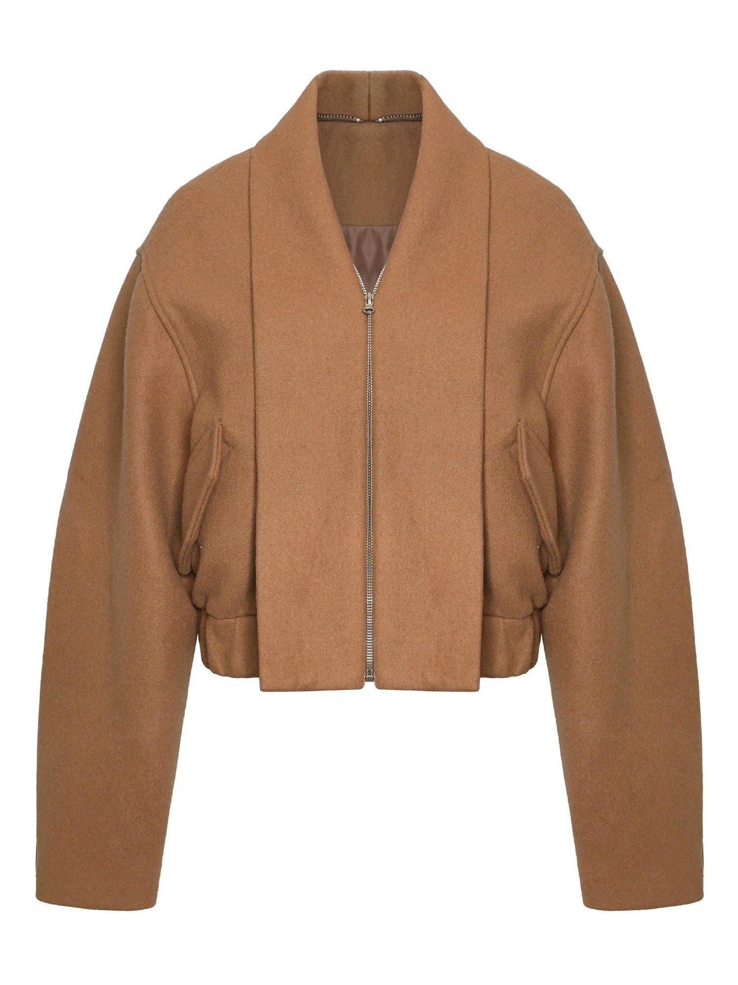 Vintage Brown Wool Blend Felted Notch Lapel Jacket