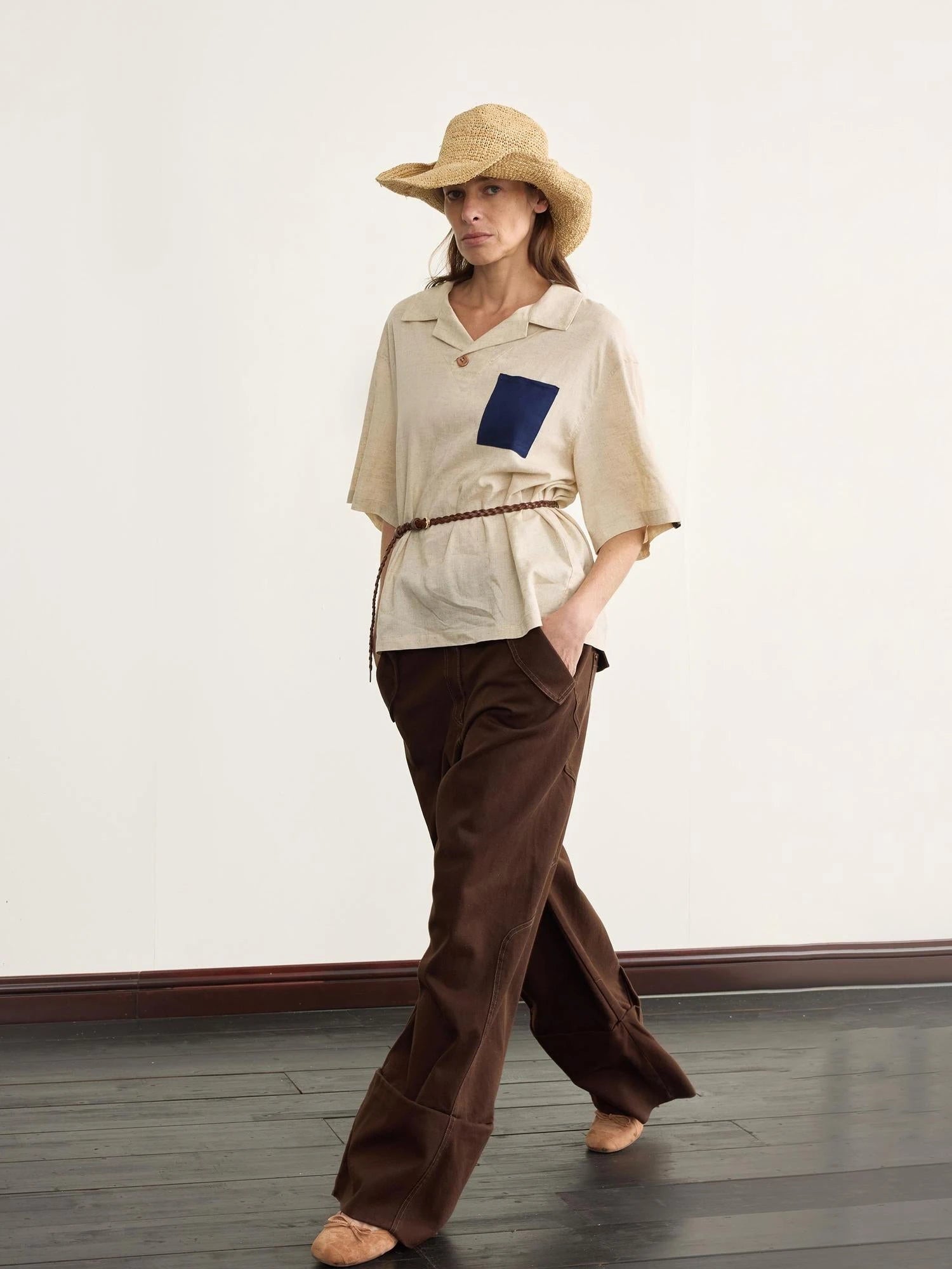 Vintage Cuff Wide Leg Tencel Cargo Pants