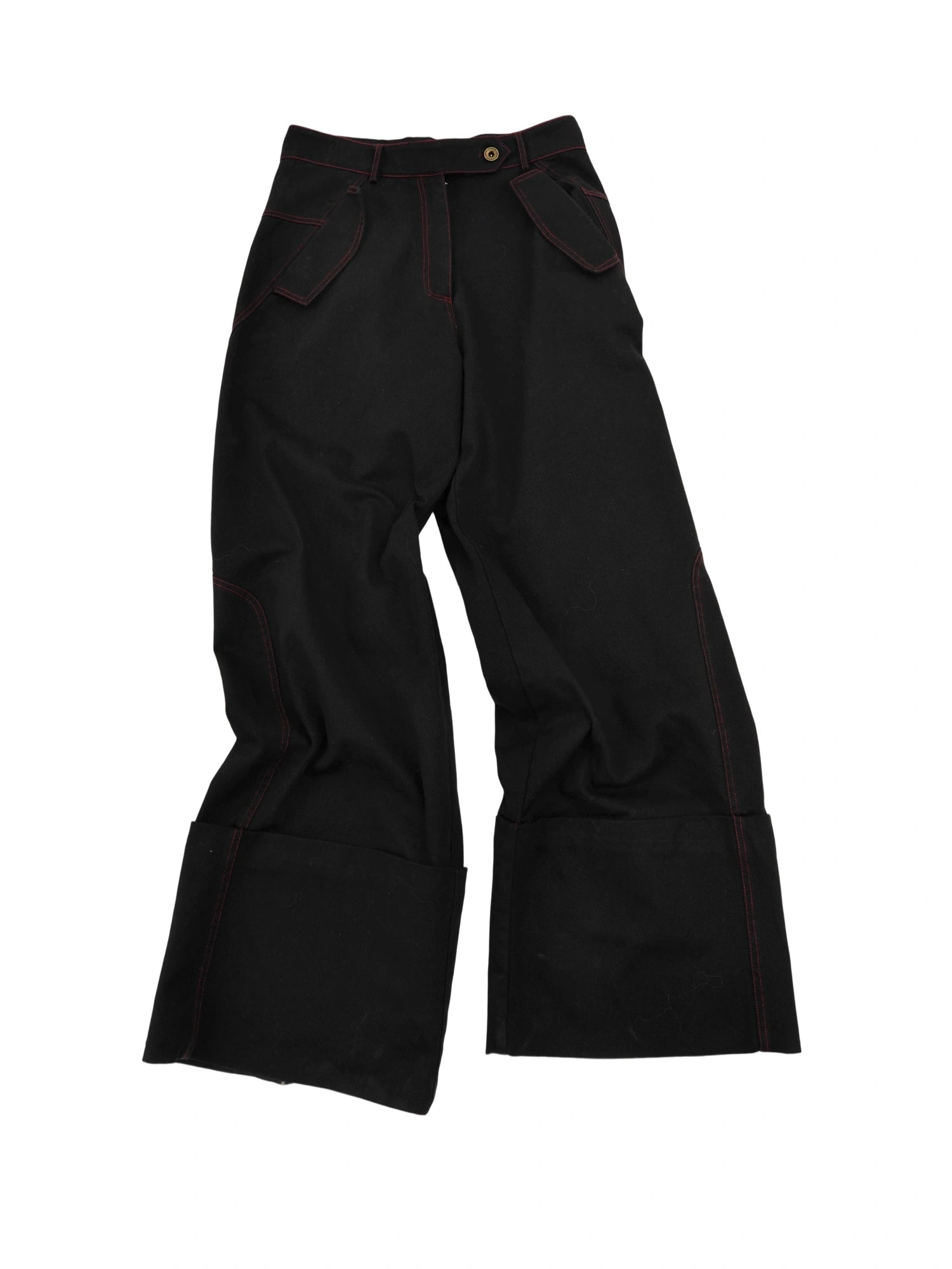 Vintage Cuff Wide Leg Tencel Cargo Pants