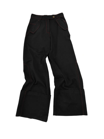 Vintage Cuff Wide Leg Tencel Cargo Pants