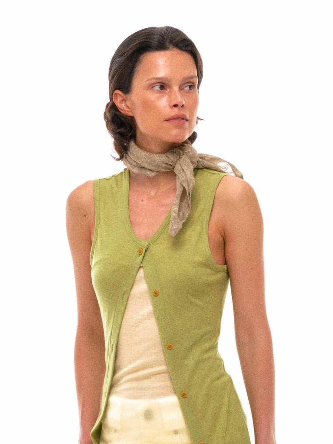 NyDkyel Vintage Embroidery Hand Dyed Square Scarf