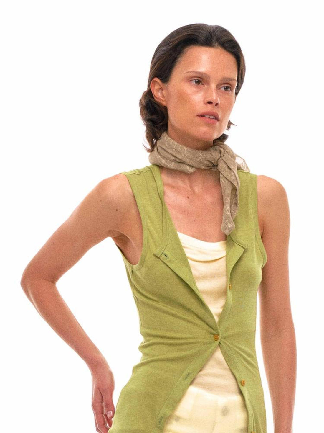 NyDkyel Vintage Embroidery Hand Dyed Square Scarf