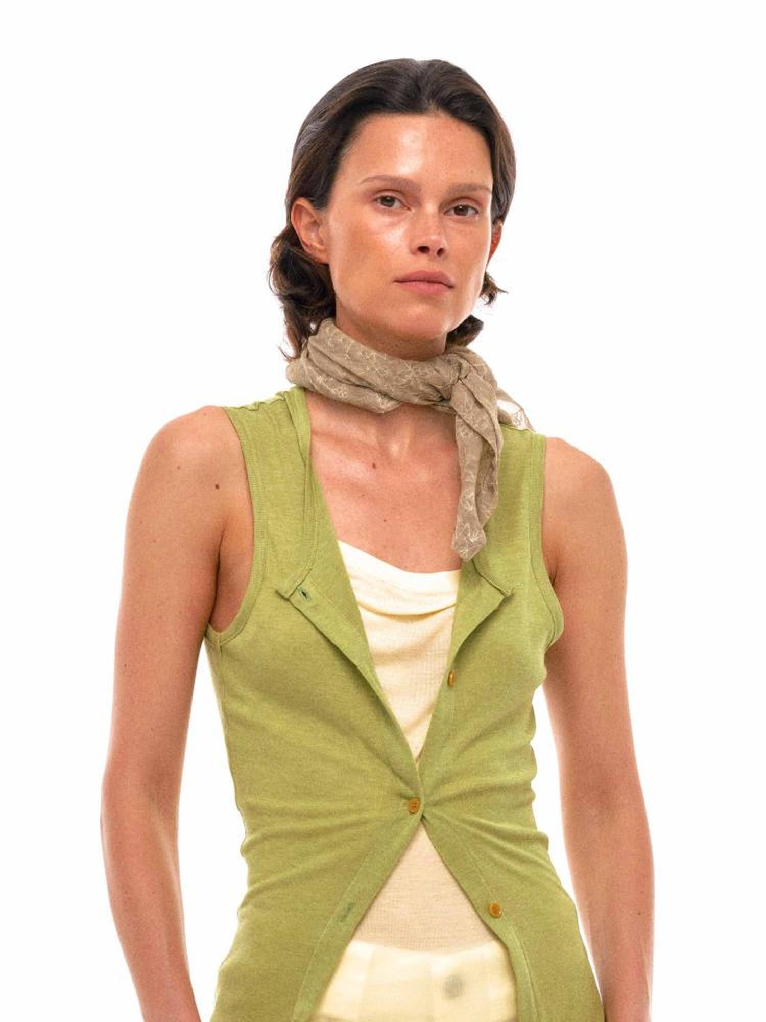 NyDkyel Vintage Embroidery Hand Dyed Square Scarf