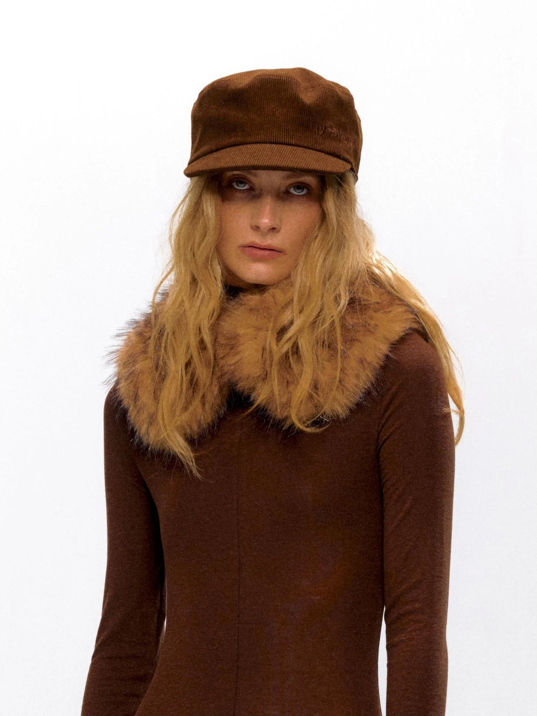 Vintage Faux Fur Collar Wrap Retro Brown Army Green