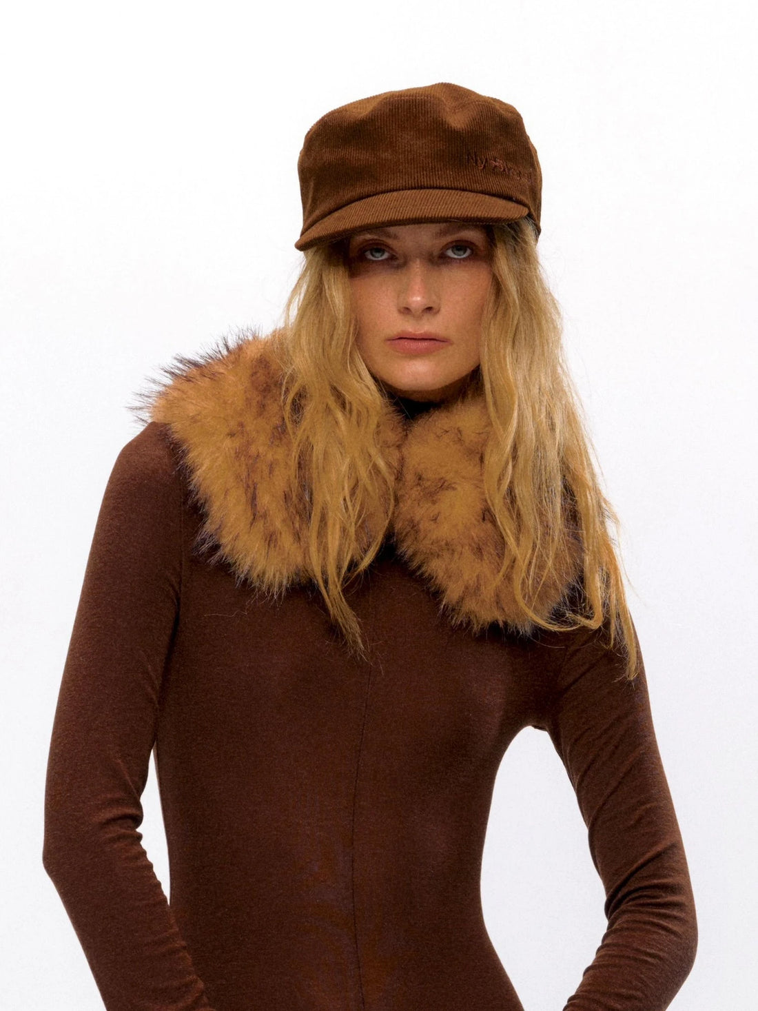 Vintage Faux Fur Collar Wrap Retro Brown Army Green
