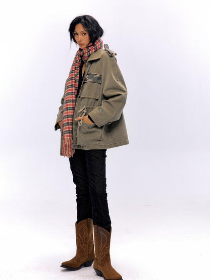 NyDkyel Vintage Flocked Denim Flare Trousers