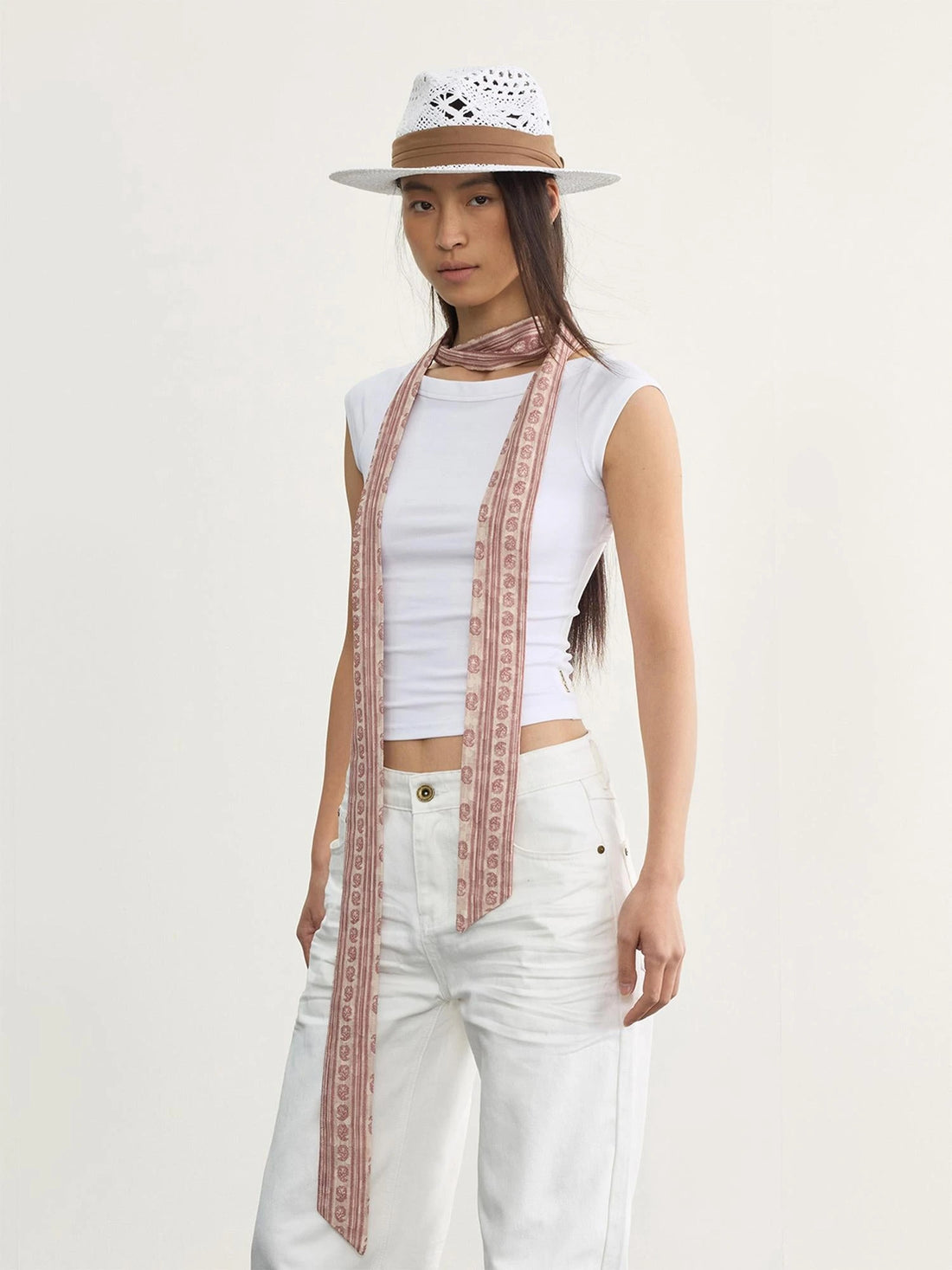 Vintage Gypsy Holiday Decorative Bias Cut Long Silk Scarf