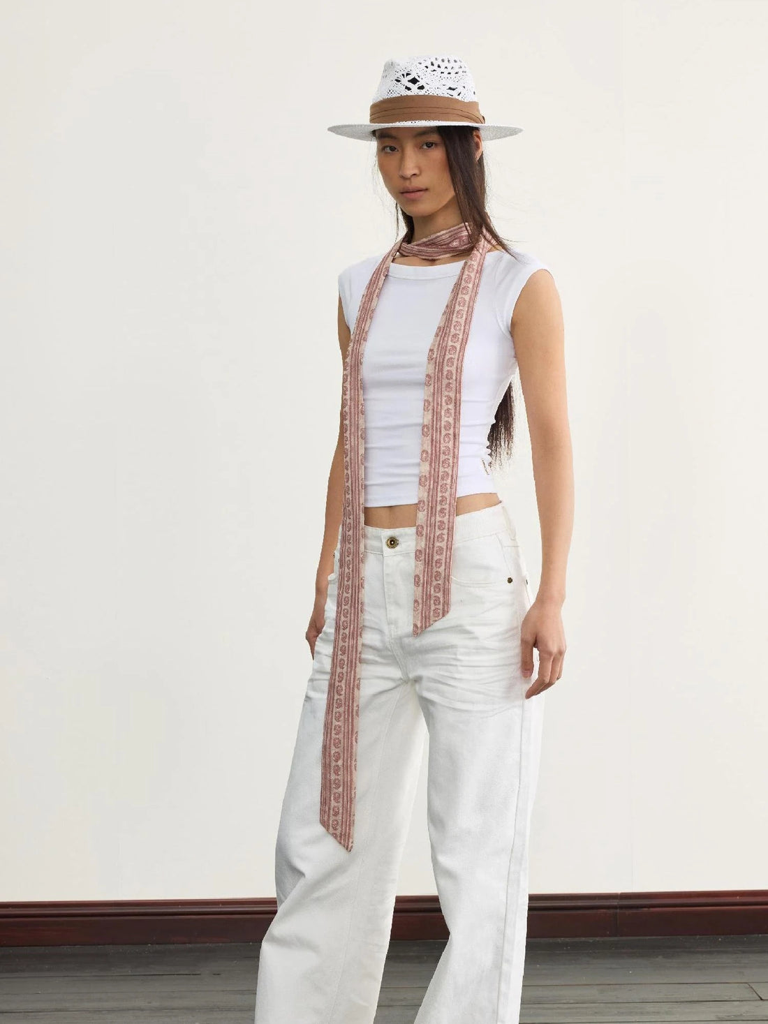 Vintage Gypsy Holiday Decorative Bias Cut Long Silk Scarf