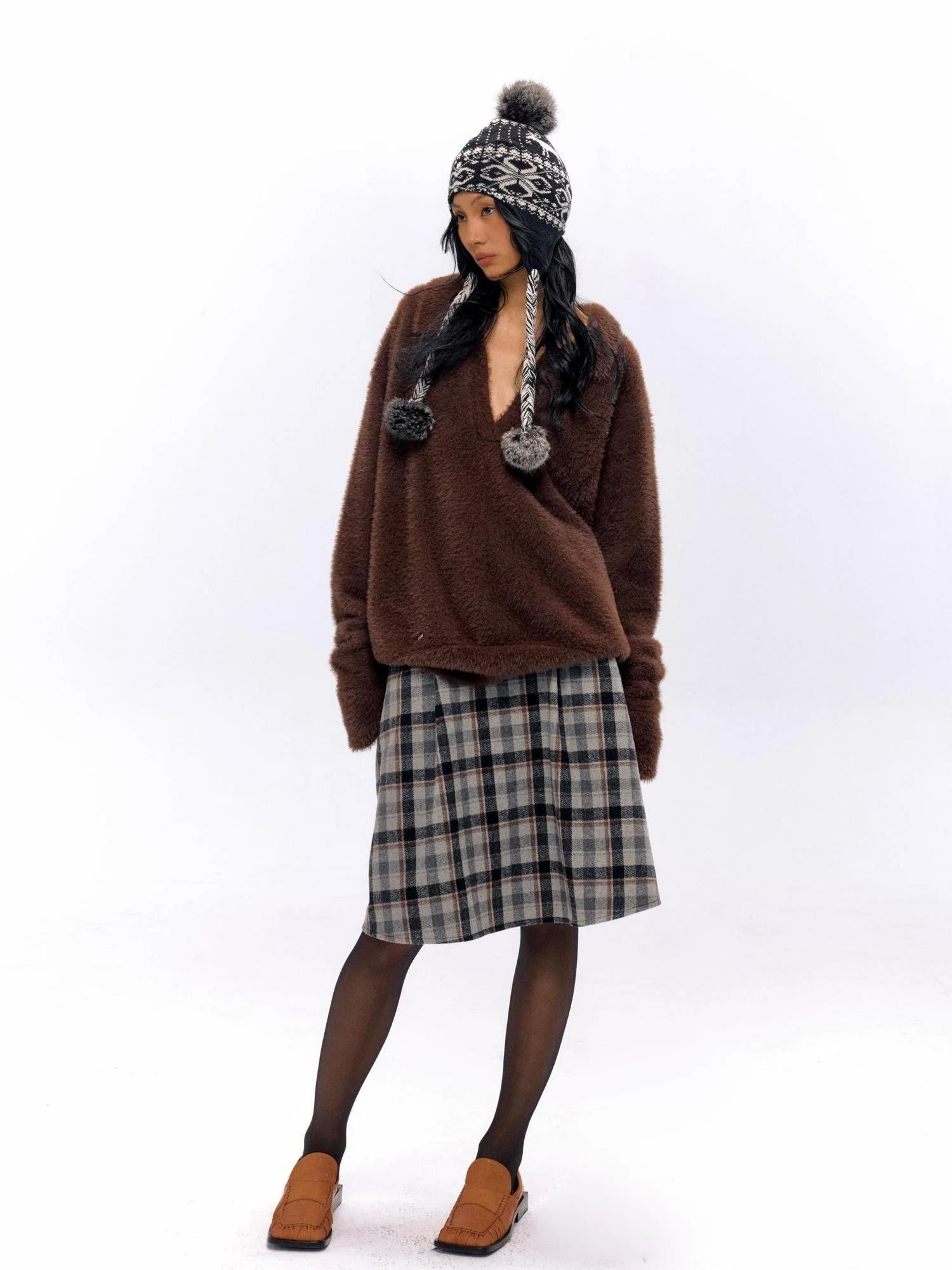 Vintage Mohair Polo Neck Long Hair Sweater