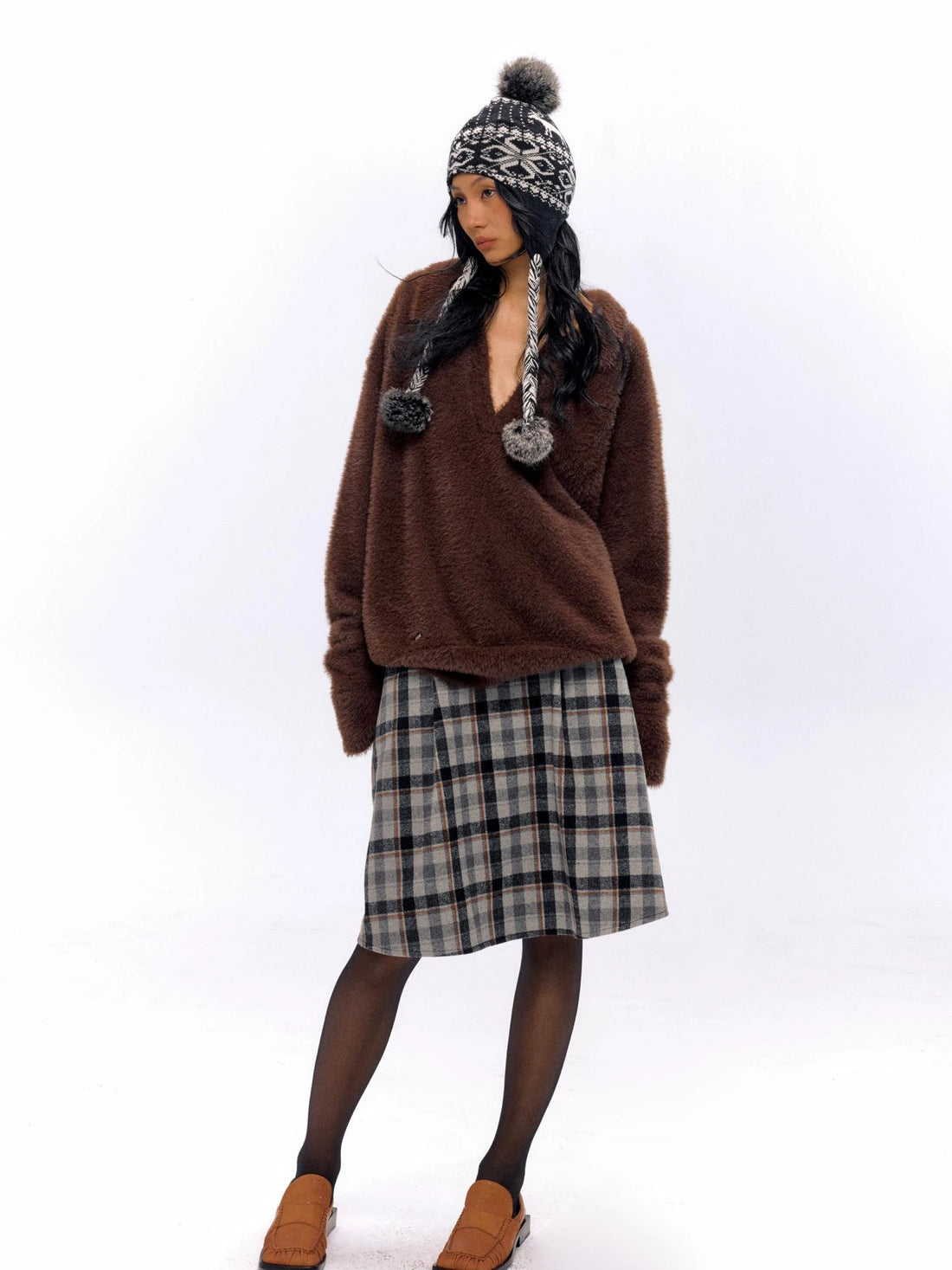 Vintage Mohair Polo Neck Long Hair Sweater