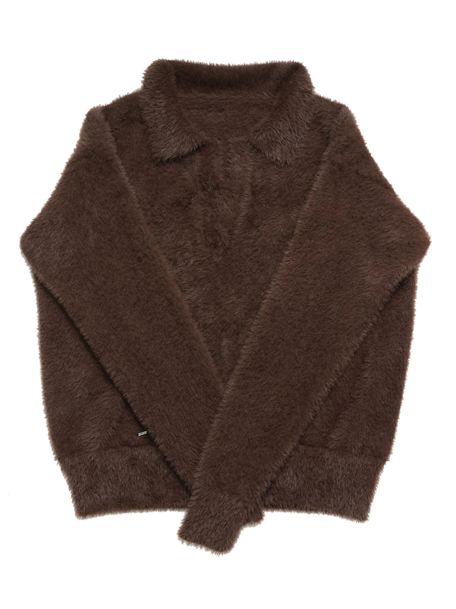 Vintage Mohair Polo Neck Long Hair Sweater