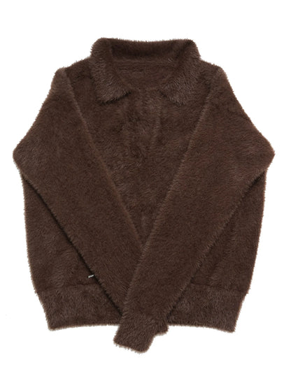 Vintage Mohair Polo Neck Long Hair Sweater