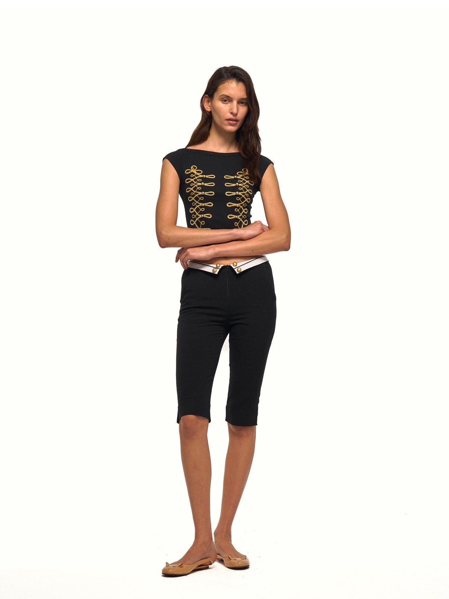 NyDkyel Vintage Napoleon Style Gold Polka Dot Lined Women&