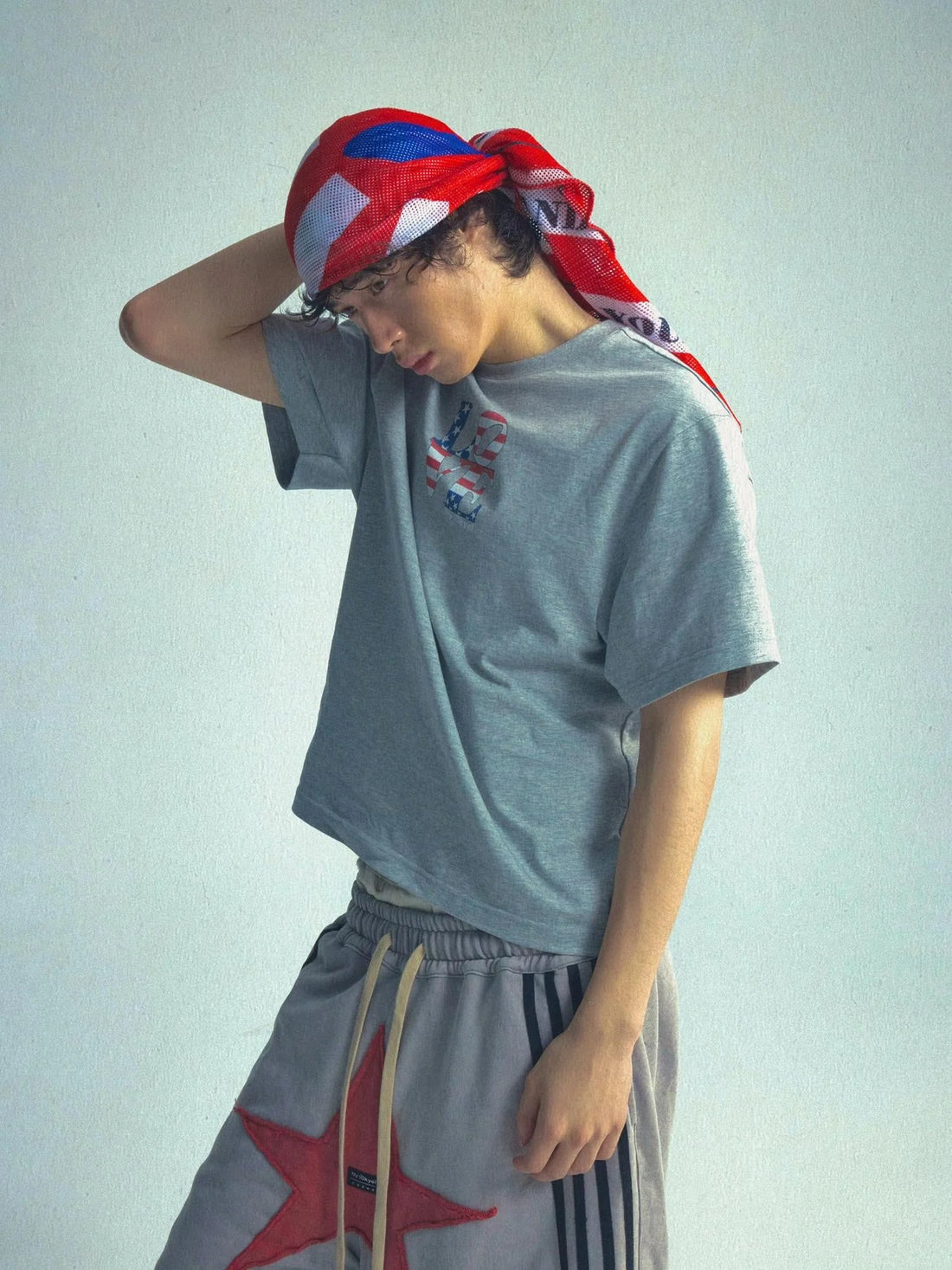 Vintage Washed Cotton Tee With Wide Shoulder Retro Fit