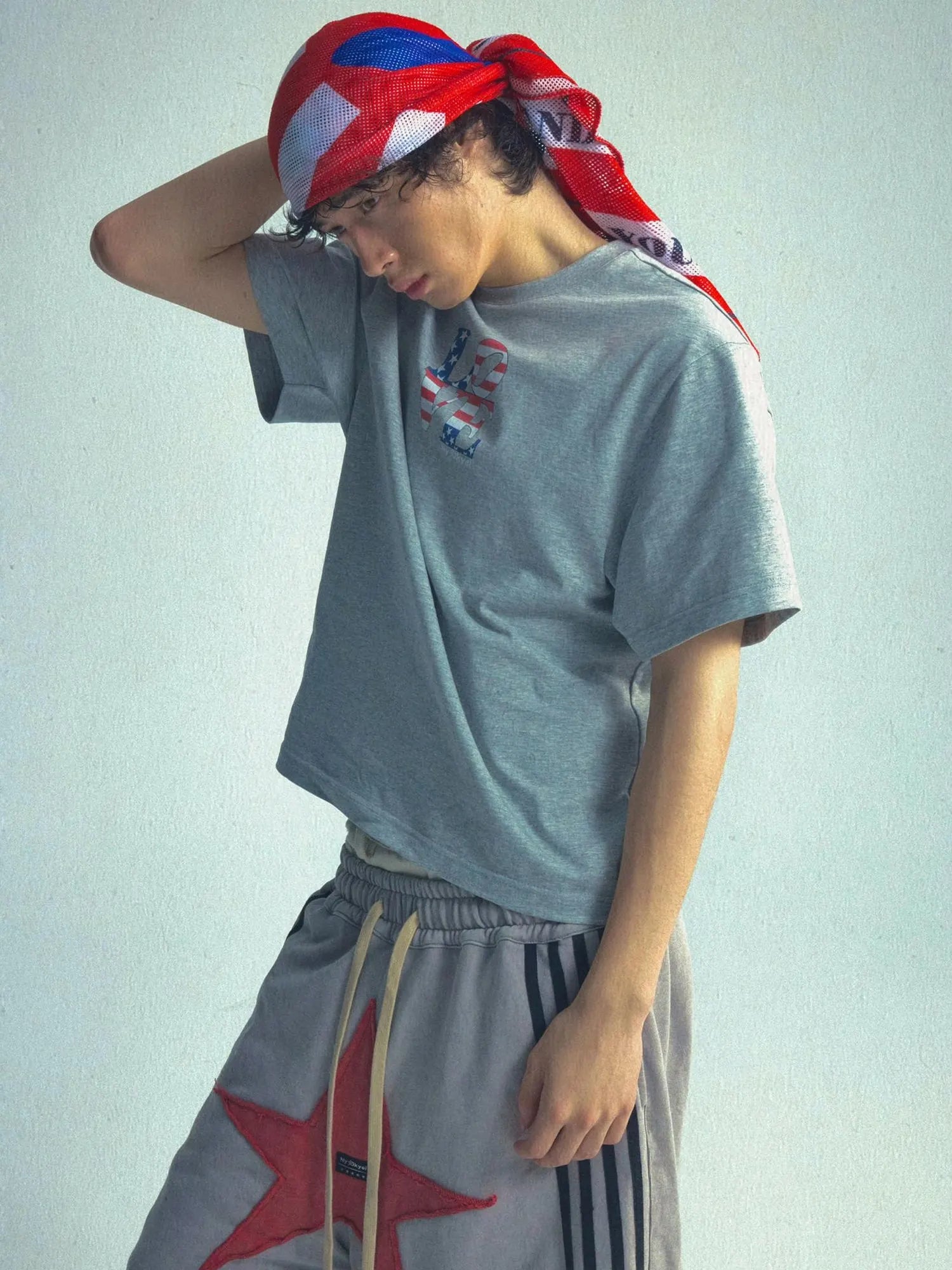 Vintage Washed Cotton Tee With Wide Shoulder Retro Fit