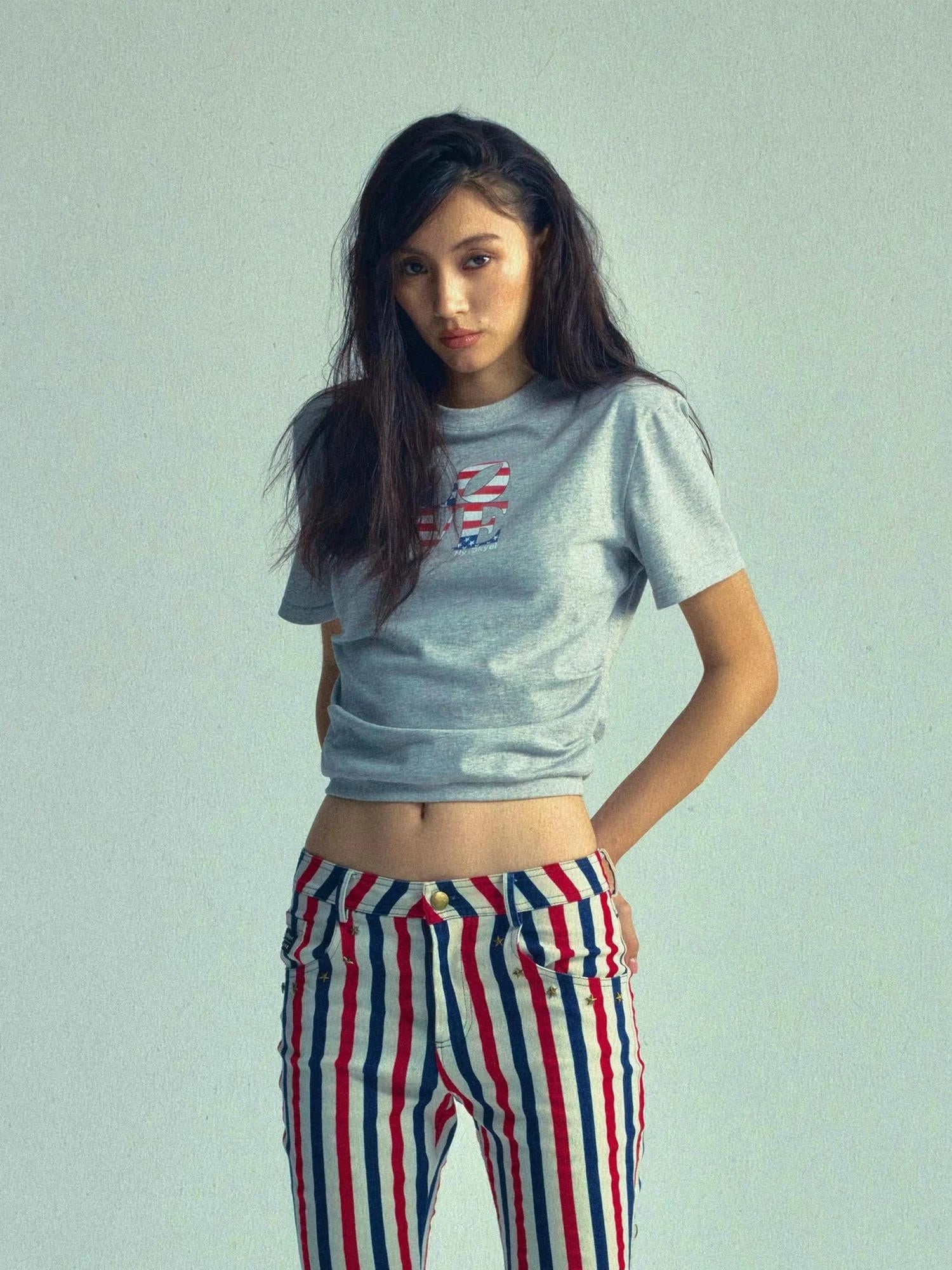 Vintage Washed High Waisted Ruffle T-shirt