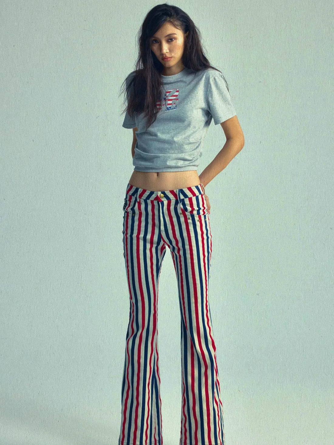 Vintage Washed High Waisted Ruffle T-shirt