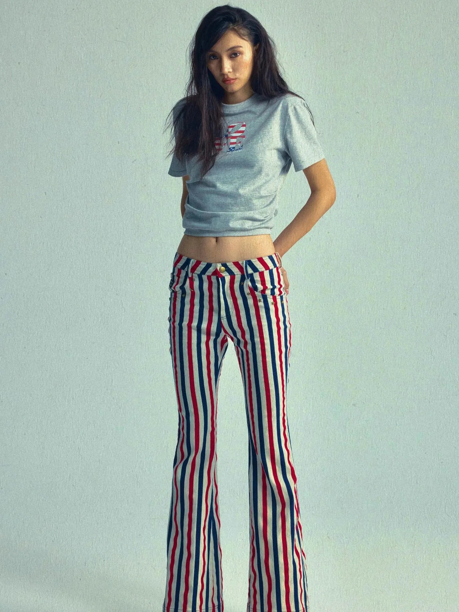 Vintage Washed High Waisted Ruffle T-shirt