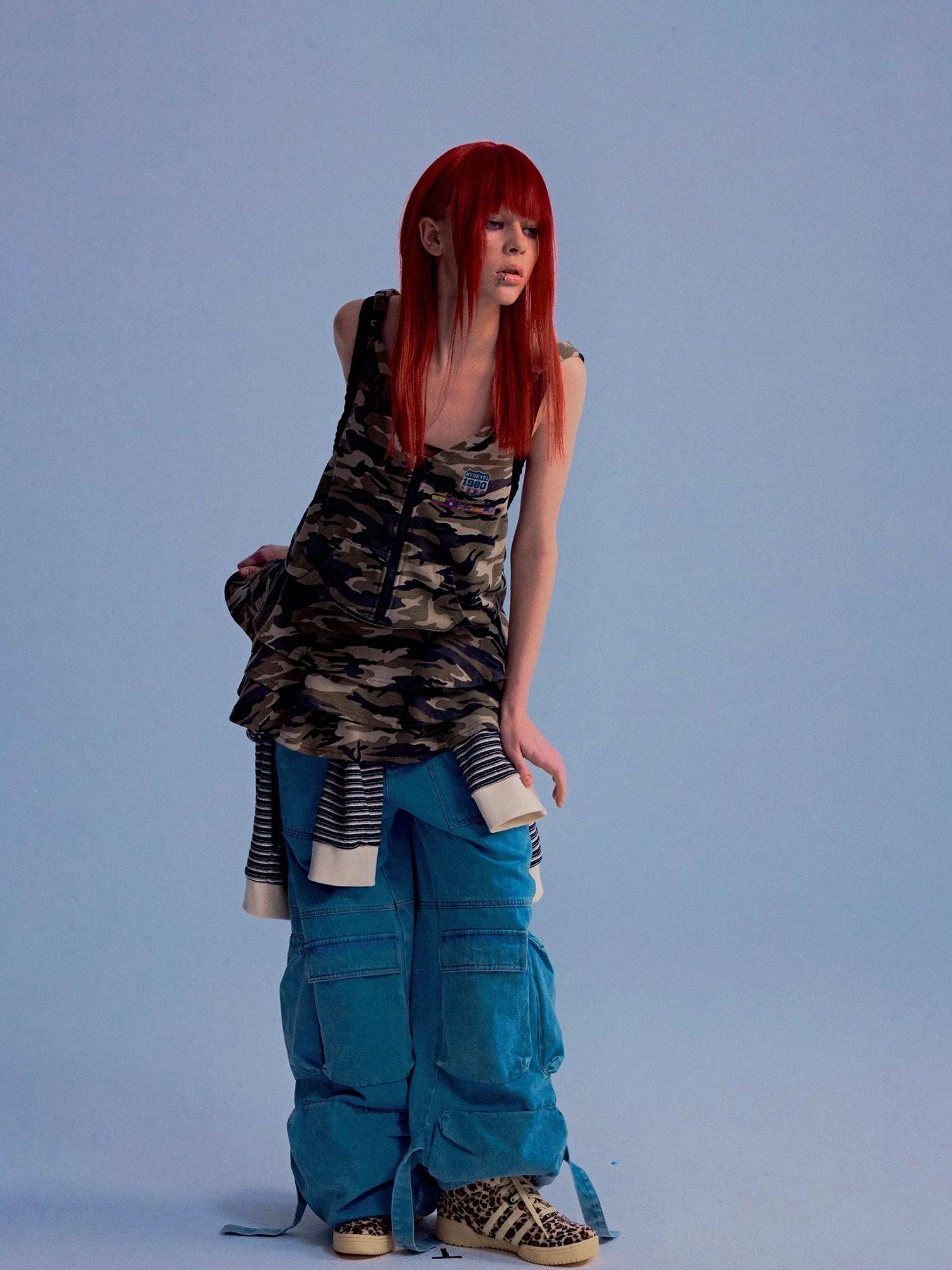 Vintage Washed High Weight Cotton Multi Pocket Jeans