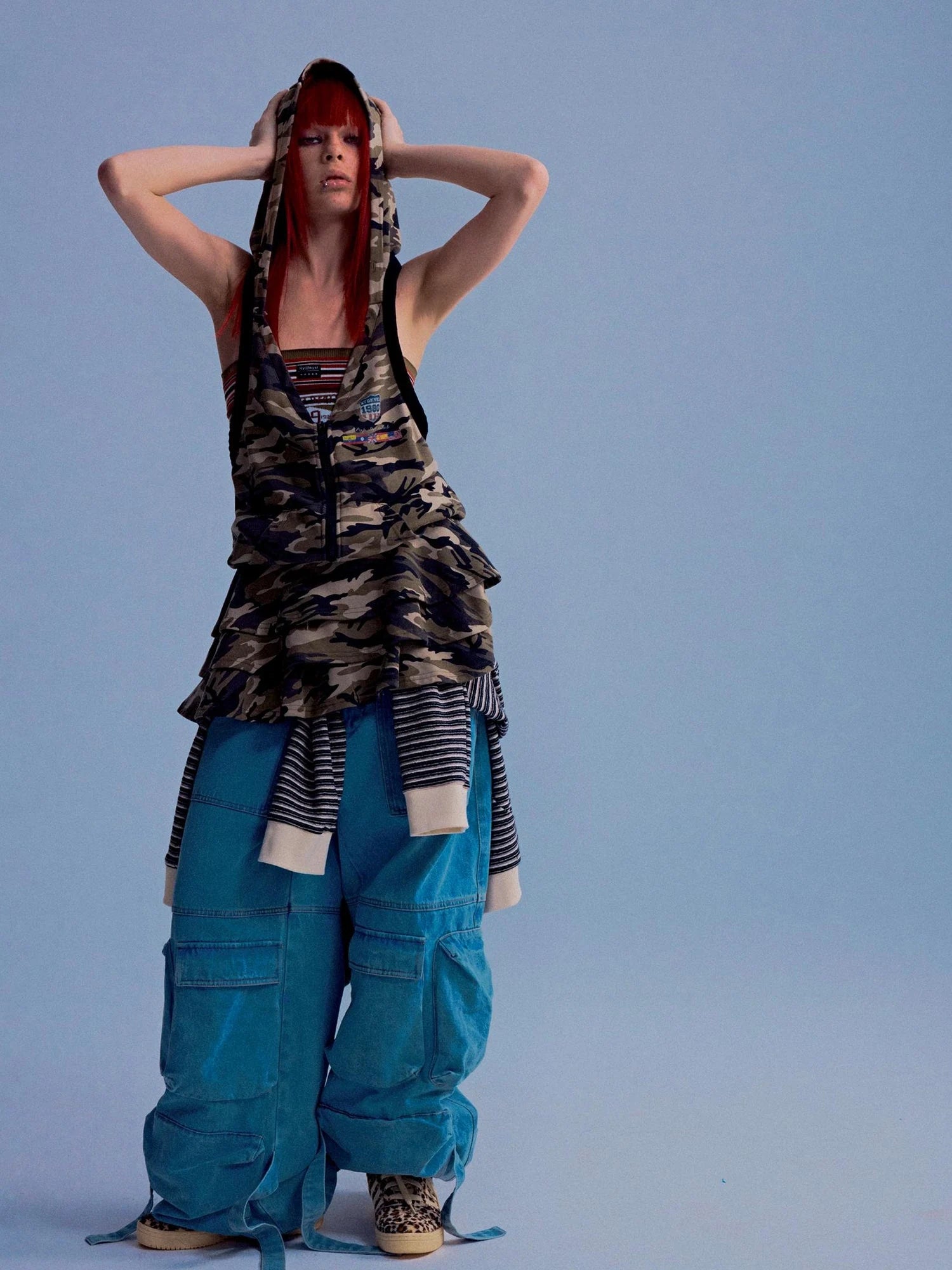 Vintage Washed High Weight Cotton Multi Pocket Jeans