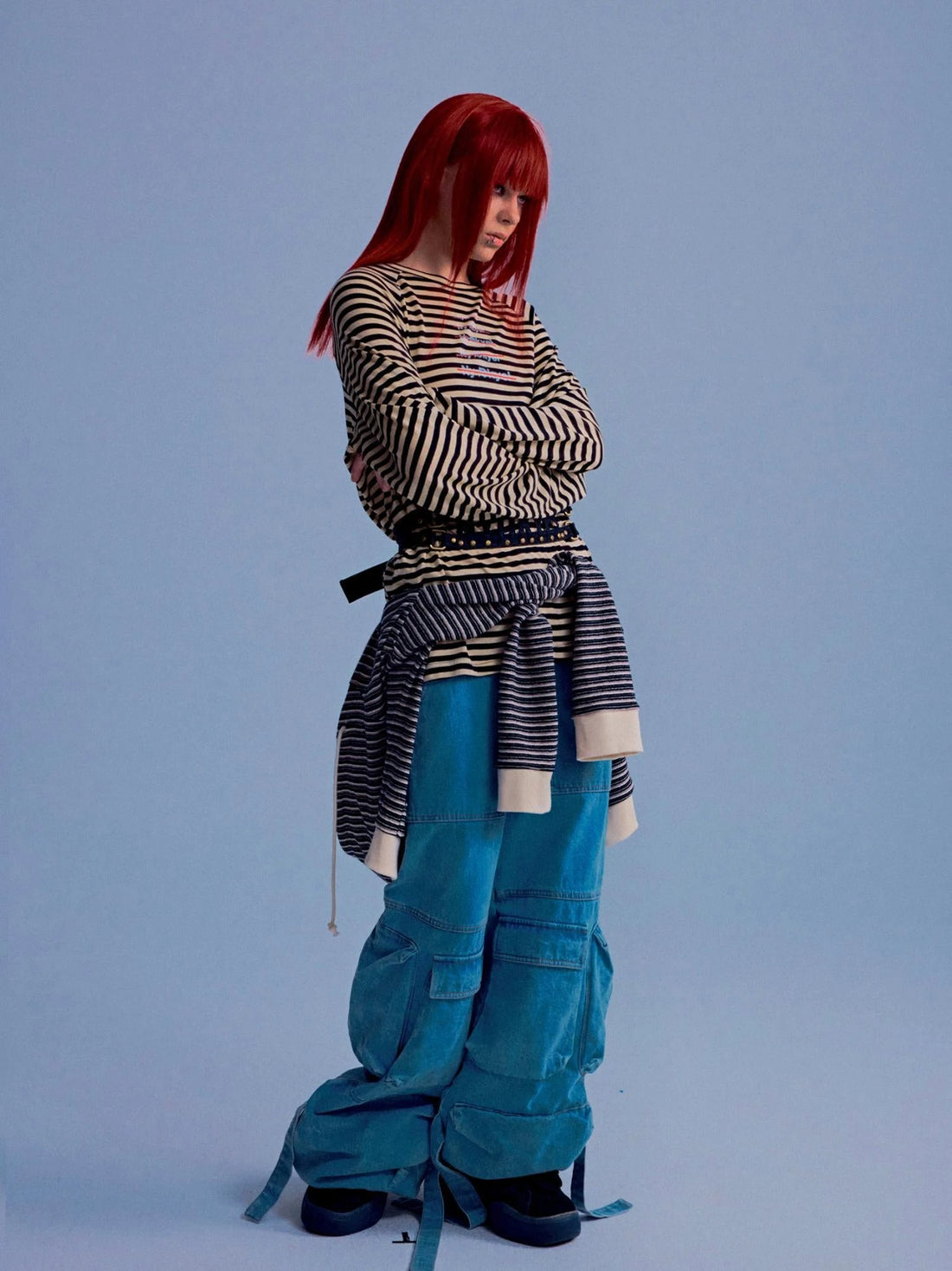 Vintage Washed High Weight Cotton Multi Pocket Jeans