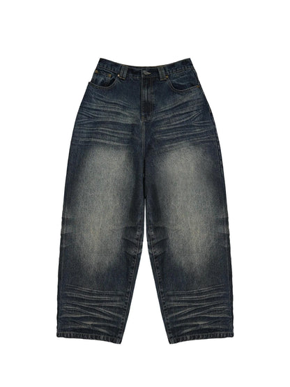 Vintage Washed Nevada Tapered Pleated Jeans