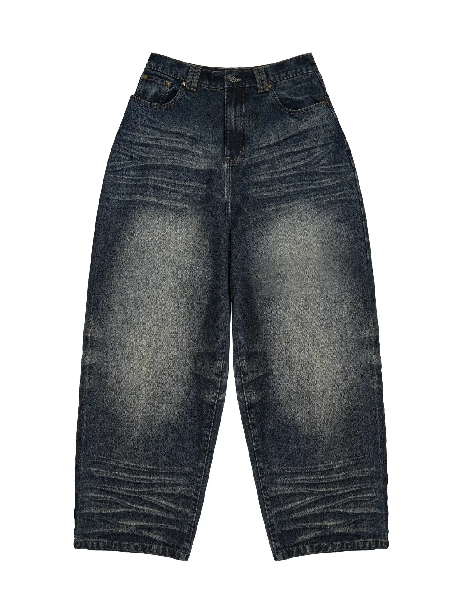 Vintage Washed Nevada Tapered Pleated Jeans