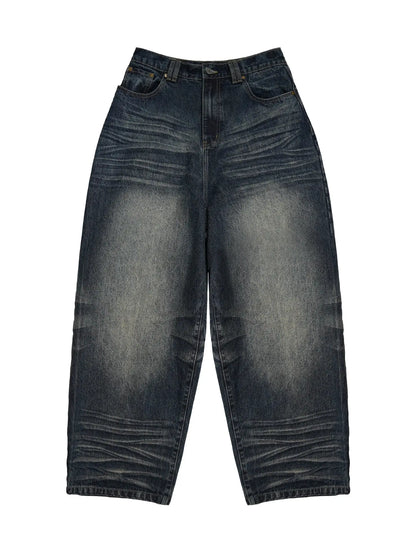 Vintage Washed Nevada Tapered Pleated Jeans