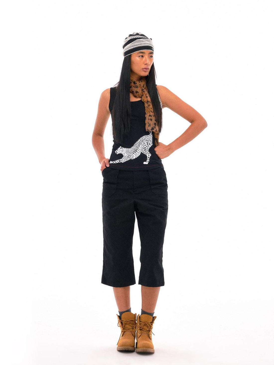 NyDkyel Vintage Washed Pique Large Pocket Loose Cargo Women&