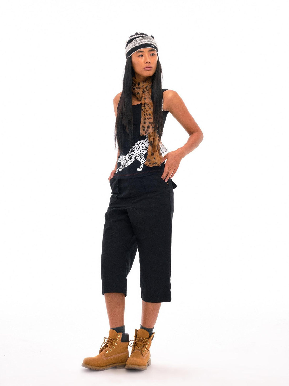 NyDkyel Vintage Washed Pique Large Pocket Loose Cargo Women&