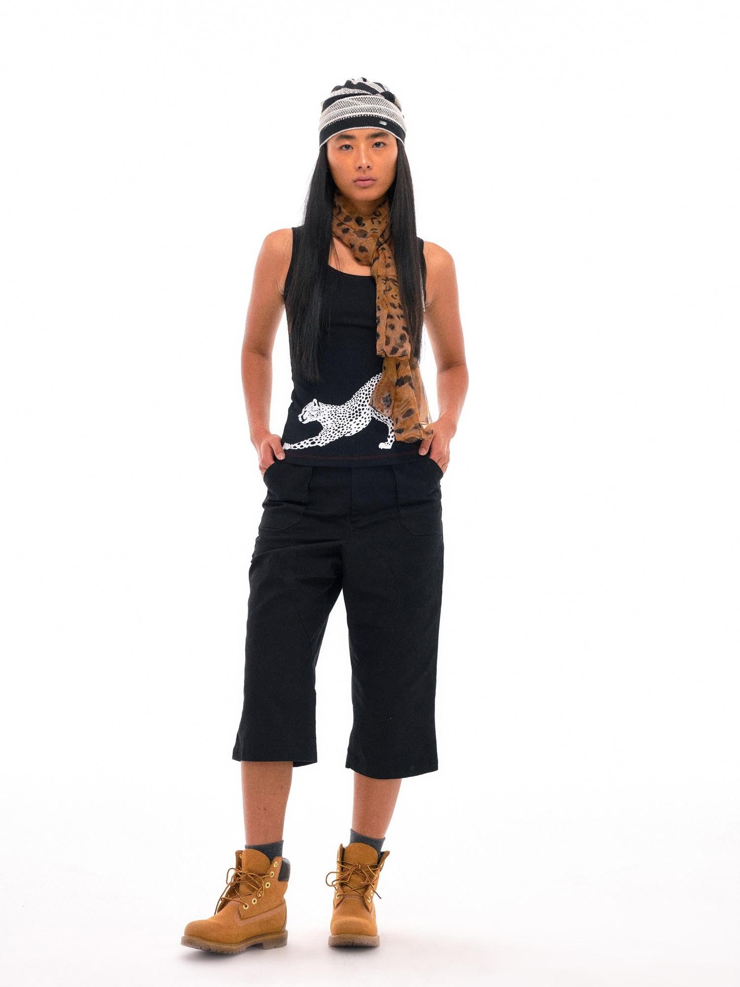 NyDkyel Vintage Washed Pique Large Pocket Loose Cargo Women&