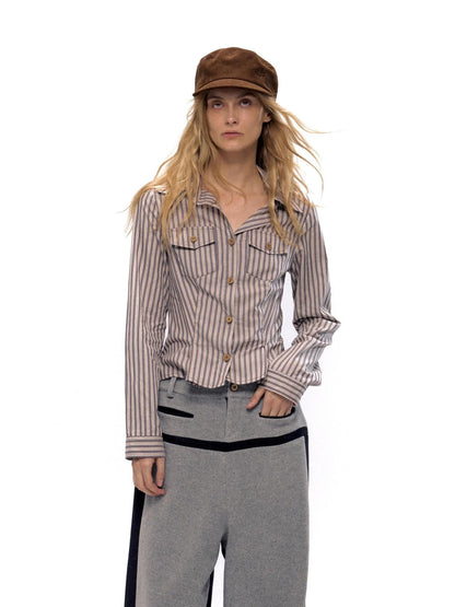 Vintage Western Striped Cotton Shirt