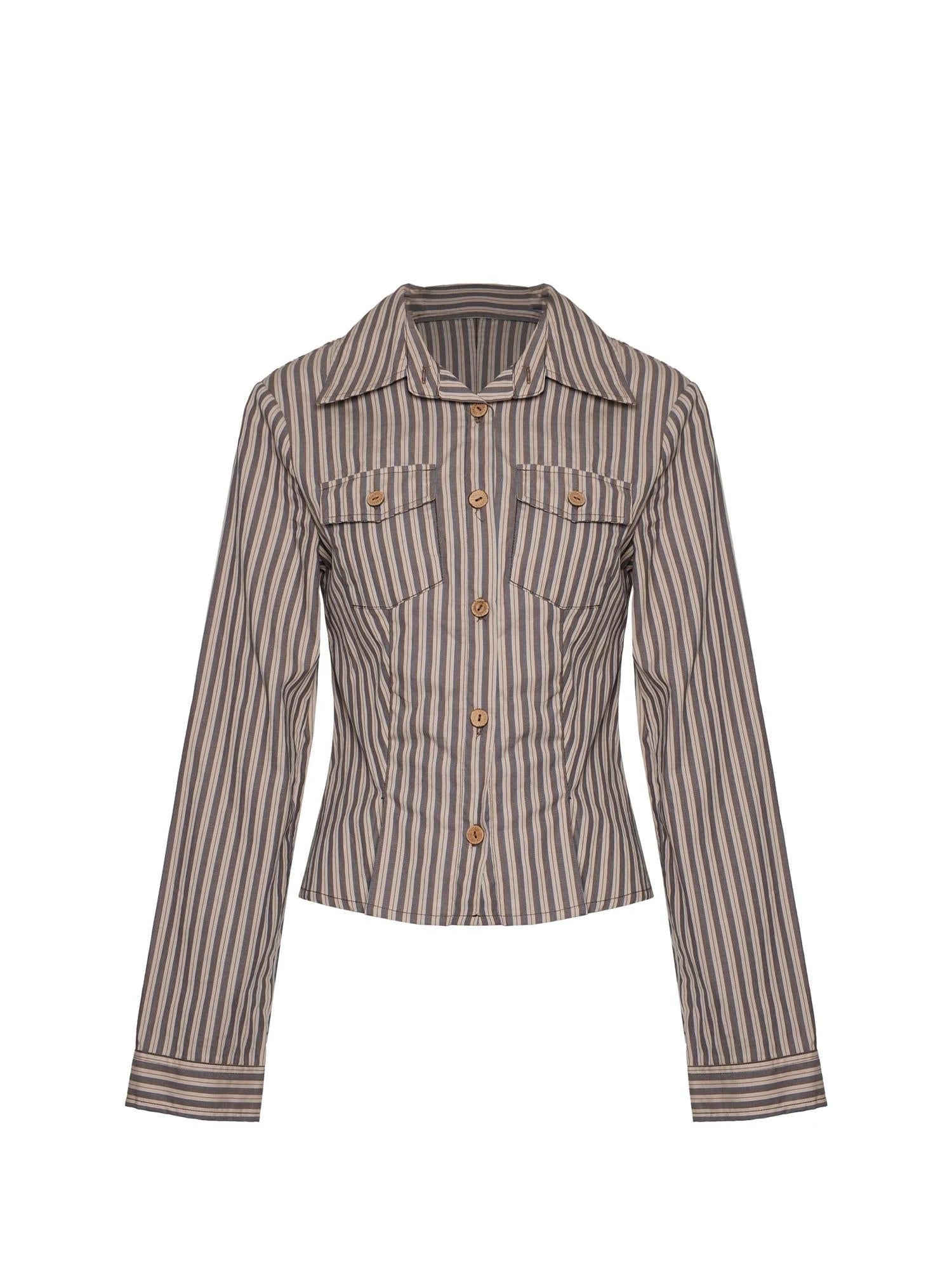 Vintage Western Striped Cotton Shirt