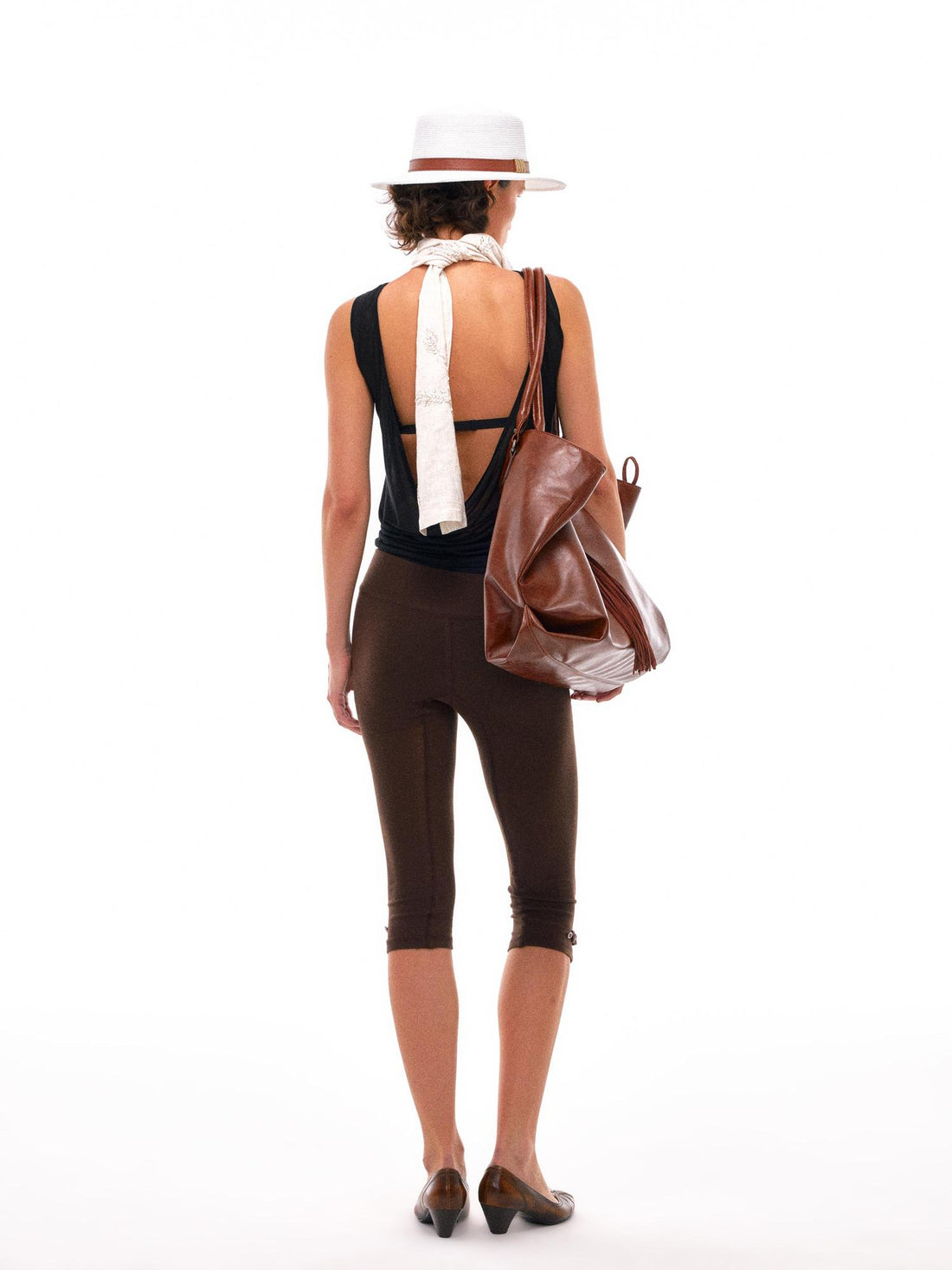 NyDkyel Viscose U Back Slip Top With Draped Cowl Neck