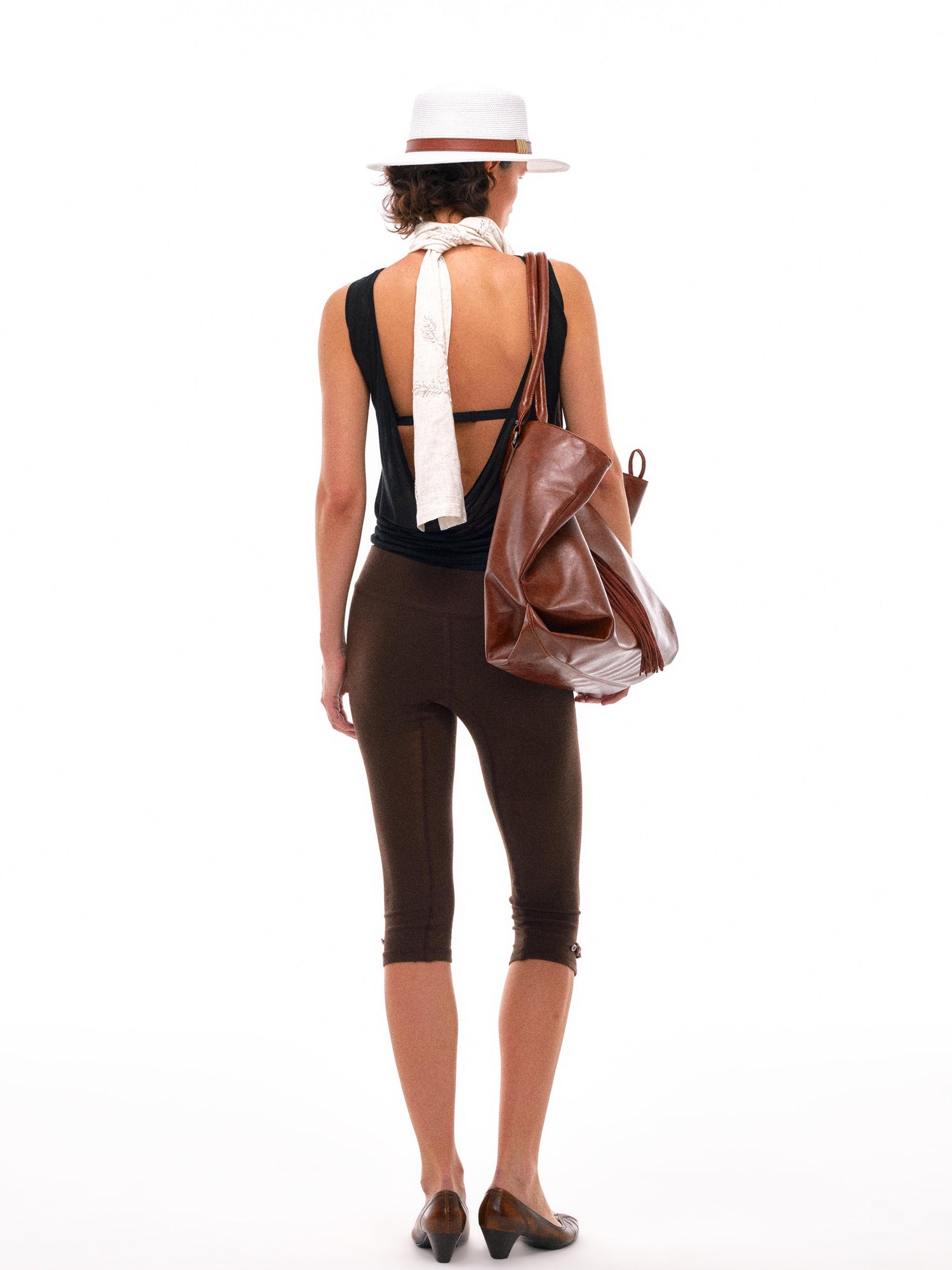 NyDkyel Viscose U Back Slip Top With Draped Cowl Neck