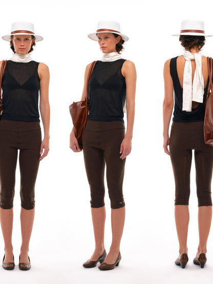 NyDkyel Viscose U Back Slip Top With Draped Cowl Neck