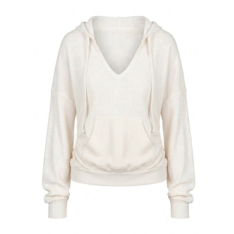 NyDkyel_Waffle_Hooded_Pocket_Drop_Shoulder_Women&