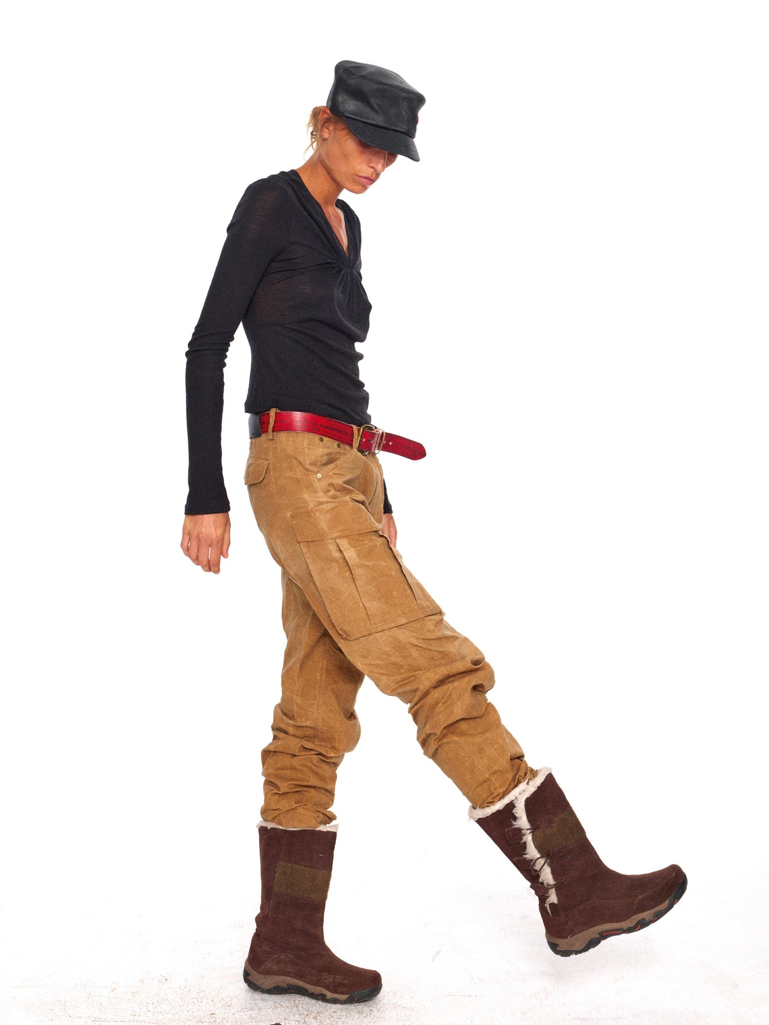 NyDkyel Waterproof Camouflage Low Waist Tapered Pocketed Unisex Cotton Pants