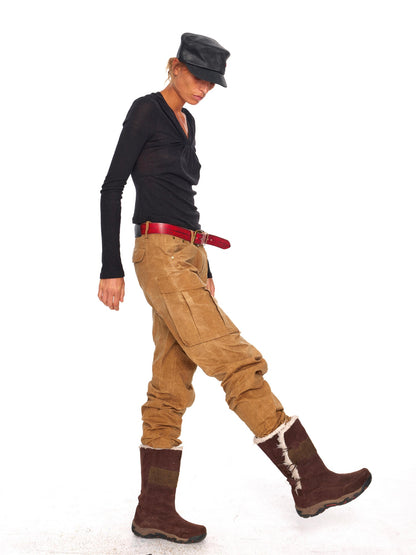 NyDkyel Waterproof Camouflage Low Waist Tapered Pocketed Unisex Cotton Pants