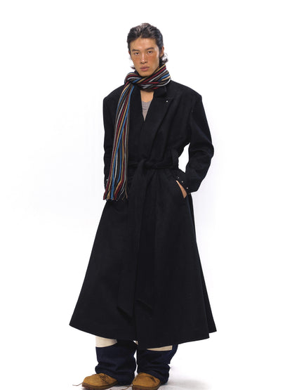 NyDkyel Western Silhouette Wool Blend Coat With Rivet Details