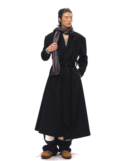 NyDkyel Western Silhouette Wool Blend Coat With Rivet Details